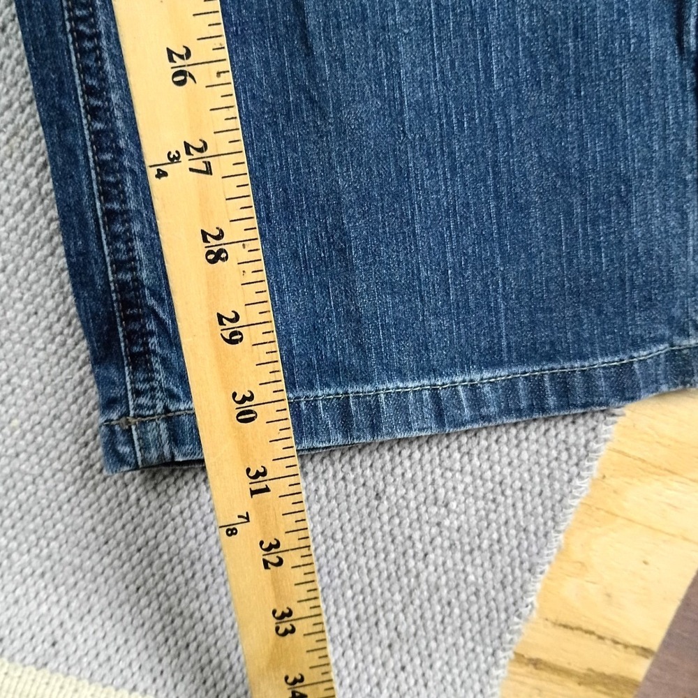 DKNY Jeans Bootcut Womens 12 33X31 Blue Y2K Denim Mid Rise Streetwear Relaxed - Picture 9 of 11